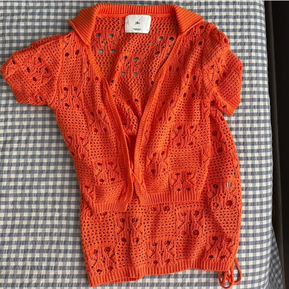 YLLW the Label Orange Crochet Skirt and Top Set - Picture 2 of 2